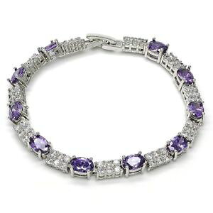 yzuXbg@ANZT?@X^[OVo[AWXguXbgIC925 sterling silver natural gemstone amethyst amp; cz bracelet online gift jewelry