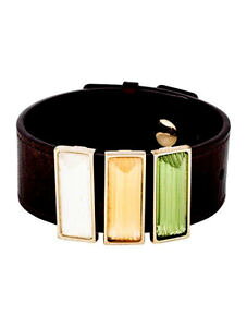 �y���������z�u���X���b�g�@�A�N�Z�T��?�@�����[�N3�u���X���b�gbeautiful lalique three crystal leather bracelet
