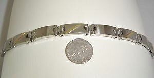 �y���������z�u���X���b�g�@�A�N�Z�T��?�@stainless steel and 14k solid yellow gold bracelet203astainless steel and 14k solid yellow gold bracelet 203a