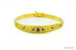 yzuXbg@ANZT?@925X^[O22krU`uXbgr[Tt@CAbyzantine bracelet rubies sapphires 925 sterling silver 22k gold plated