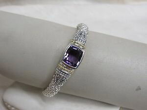 yzuXbg@ANZT?@fUCi[SXLrAJ[AWXg[vuXbgTCYdesigner lagos ss 18k 9mm caviar color amethyst rope bracelet, size 7 12