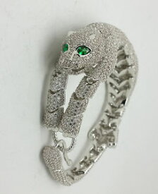 【送料無料】ブレスレット　アクセサリ—　プラチナスターリングシルバーパンサーブレスレットドルplatinum over 925 sterling silver panther bracelet retails 1200