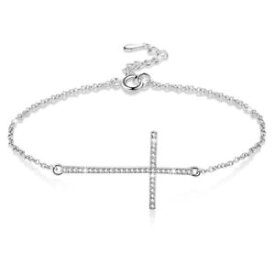 【送料無料】ブレスレット　アクセサリ—　u2v6ブレスレッツ925スターリングブレスレットcross bracelets 925 sterling silver bracelet for women u2v6