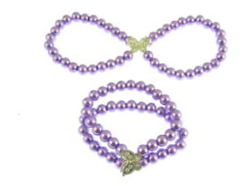 【送料無料】ブレスレット　アクセサリ—　バタフライブレスレットダブルローストレッチ2 x butterfly bracelets double row stretch, purple