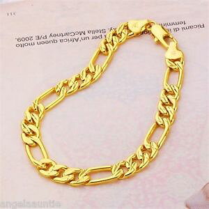 yzuXbg@ANZT?@CG[S[htBK`F[uXbg18k yellow gold filled figaro chain bracelet b254