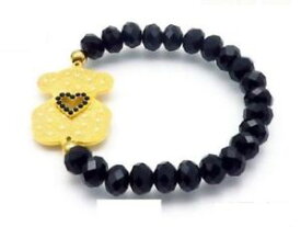 【送料無料】ブレスレット　アクセサリ—　ステンレススチールベアブレスレットstainless steel crystal agate lovely cartoon bear bracelets