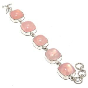 yzuXbg@ANZT?@[YR[c925uXbg78natural rose quartz gemstone ethnic 925 silver plated jewelry bracelet 78