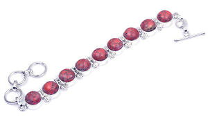 �y���������z�u���X���b�g�@�A�N�Z�T��?�@�^�[�R�C�Y�n���h���C�h�u���X���b�gspiritual jewelry beautiful red turquoise handmade bracelet 7 to 9 ld57010