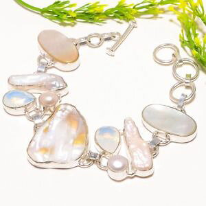 �y���������z�u���X���b�g�@�A�N�Z�T��?�@�u���X���b�gbiwa pearl, opalite gemstone fashion jewelry bracelet 78 sb961