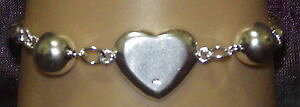 �y���������z�u���X���b�g�@�A�N�Z�T��?�@�X�^�[�����O�V���o�[�{�[���r�[�Y�u���X���b�g 925 sterling silver filled heart and ball bead bracelet