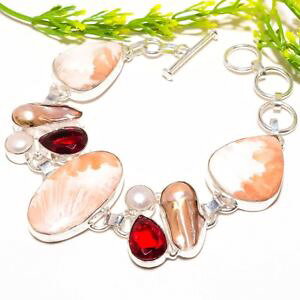 yzuXbg@ANZT?@K[lbgVo[t@bVWG[uXbgscolecite, garnet gemstone silver fashion jewelry bracelet 78 sb930