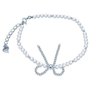 yzuXbg@ANZT?@X^[OVo[r[Y{EuXbgwomen 925 sterling silver pearls beads bows bowknot charm adjustable bracelets