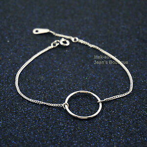 �y���������z�u���X���b�g�@�A�N�Z�T��?�@925 �`�F�[��a2798�X�^�[�����O925 sterling silver simple circle of life charm dainty chain bracelet a2798