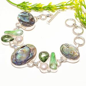 �y���������z�u���X���b�g�@�A�N�Z�T��?�@�A���r�V�F���u���X���b�gabalone shell, biwa pearl gemstone fashion jewelry bracelet 78 sb1014