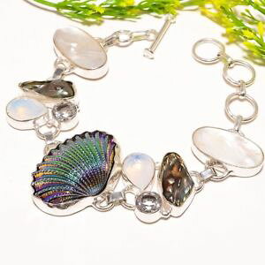 �y���������z�u���X���b�g�@�A�N�Z�T��?�@�`�^���V�F���t�@�b�V�����W���G���[�u���X���b�gtitanium oyester shell, opalite fashion jewelry bracelet 78 sb901