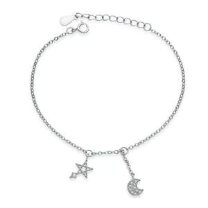 �y���������z�u���X���b�g�@�A�N�Z�T��?�@���f�B�[�X�X�^�[�����O�V���o�[�X�^�[���[���u���X���b�gladies women s925 sterling silver star amp; moon bracelet