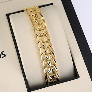 yzuXbg@ANZT?@uXbgkCG[S[h`F[Nt@bVWG[menwomen bracelet 18k yellow gold filled chain 8 link wedding fashion jewelry