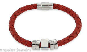 �y���������z�u���X���b�g�@�A�N�Z�T��?�@�u���X���b�g�X�p�C�N�X�e�����X�X�`�[��alraune, leather bracelet spike , dull red, 7 12in, stainless steel