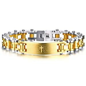 yzuXbg@ANZT?@YXeXX`[I[goCC_[`F[XyCNX^OuXbgmens stainless steel motorcycle biker chain spanish cross bible tag bracelets