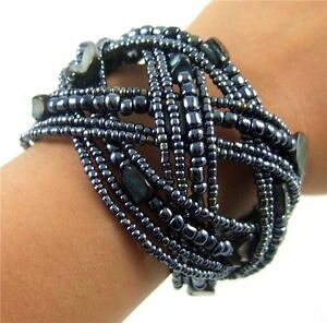 yzuXbg@ANZT?@ArV[hr[YC[JtuXbgnatural abalone shell, seed beads memory wire adjustable cuff bracelet ea239