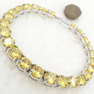 yzuXbg@ANZT?@VgEhWGkzCgS[hOvuXbgcitrine quartz crystal round jewel 18k white gold gp bright bracelet