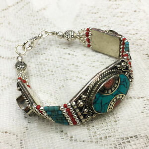 �y���������z�u���X���b�g�@�A�N�Z�T��?�@�A���e�B�[�N�l�p�[���`�x�b�g�^�[�R�C�Y���s�X�u���X���b�gkab20 antique nepali tibetan turquoise amp; lapis bracelet