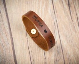 【送料無料】ブレスレット　アクセサリ—　パーソナライズブレスレットブレスレットpersonalized leather bracelet men id name personalized bracelet leather