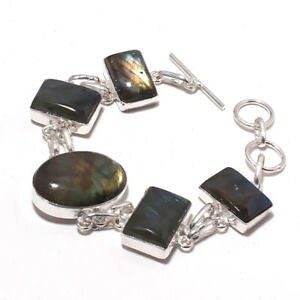 yzuXbg@ANZT?@multilabradorite925X^[OuXbgWG[multifire labradorite gemstone 925 sterling silver plated bracelet jewelry