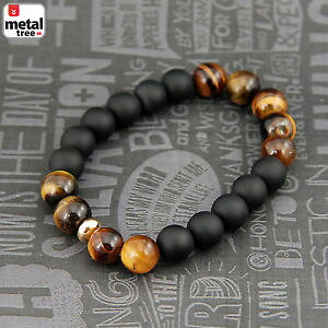 �y���������z�u���X���b�g�@�A�N�Z�T��?�@�z�b�v�X�g�[���u���X���b�gkdb036mens hip hop tigers eye stone gems beads elastic stretch wrist bracelet kdb036