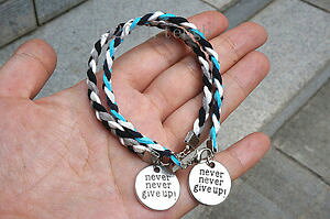 �y���������z�u���X���b�g�@�A�N�Z�T��?�@�J�b�v��3���[�vcouple bracelet , three plait leather rope bracelet,never never give up bracelet