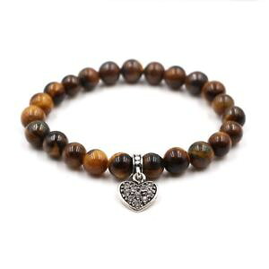 �y���������z�u���X���b�g�@�A�N�Z�T��?�@�y���_���gjewelriesnatural lava stone bracelets lovers heart pendant bracelet women charm jewelries