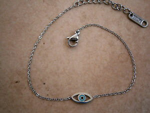 �y���������z�u���X���b�g�@�A�N�Z�T��?�@hi quality greek evil eye stainless steelcrossheart bracelet bluehi quality greek evil eye stainless steel silver cross or