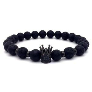�y���������z�u���X���b�g�@�A�N�Z�T��?�@�g�����f�B����cz�u���X���b�gtrendy lava stone pave cz imperial bracelet for men or women