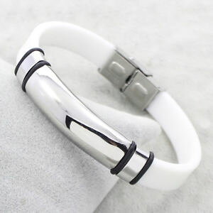 �y���������z�u���X���b�g�@�A�N�Z�T��?�@asfr31805�u�����`���[��en�V���R�[��acieras fr31805 designs bijoux simple punk femmes blanc charm en silicone acier inox