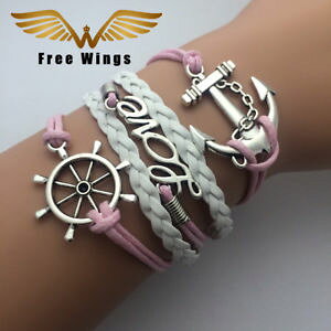 �y���������z�u���X���b�g�@�A�N�Z�T��?�@�o���u���X���b�g�A���[����as fr38989 ailes roses corde dancre bracelets damour pour les femmes en allia