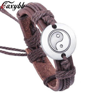 �y���������z�u���X���b�g�@�A�N�Z�T��?�@�f�u���X���b�g���[�_�[�}��as de31783 gaxybb charm bracelets tai chi yin yang leder mann zink legierung fa