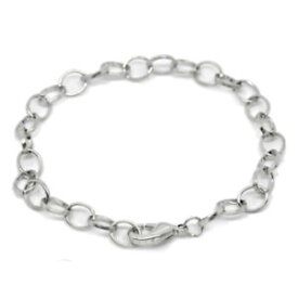 【送料無料】ブレスレット　アクセサリ—　×シルバーブレスレットクリップ×5x12 silver tone bracelets fit clip on charm 6x8mm 20cm k4u7