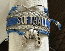 【送料無料】ブレスレット　アクセサリ—　パーソナライズインフィニティソフトボールブレスレットpersonalized infinity softball bracelet