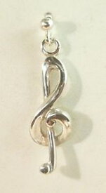 【送料無料】ブレスレット　アクセサリ—　イヤリングスターリングシルバーearring clef in sterling silver 925 treble clef