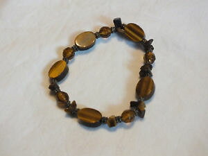 yzuXbg@ANZT?@Xgb`uXbgg[uEr[Ybeautiful stretch bracelet brass tone marbled brown beads 12 wide cute