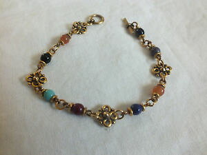 yzuXbg@ANZT?@gONXvuXbgS[hg[Jtr[Y×j[Xbeautiful toggle clasp bracelet gold tone colorful beads 14 w x 7 long nice