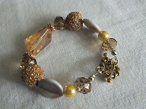 �y���������z�u���X���b�g�@�A�N�Z�T��?�@beautifu�g�O���u���X���b�g34x 8nicebeautifu toggle clasp bracelet gold tone chunky beads 34 wide x 8 long nice