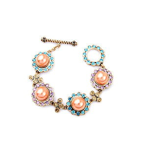 �y���������z�u���X���b�g�@�A�N�Z�T��?�@�X�}�[�gjcrew�I�����W�p�[�����C���X�g�[���u���X���b�g stylish j crew orange pearl purple blue gold rhinestone bracelet