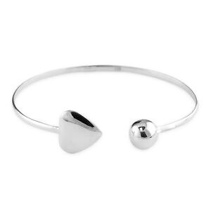 �y���������z�u���X���b�g�@�A�N�Z�T��?�@womens 925�X�^�[�����O�{�[��10mm�J�t�X�u���X���b�gwomens 925 sterling silver plain ball 10mm heart cuff bracelet
