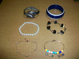 yzuXbg@ANZT?@6uXbcCJCXg[lot of 6 miscellaneous bracelets dolphins beads stones rhinestones
