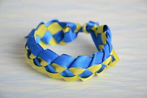 �y���������z�u���X���b�g�@�A�N�Z�T��?�@�u���X���b�gbracelet handmade blue yellow braid slivers smashing accessory for summer