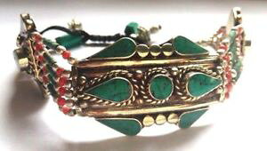 �y���������z�u���X���b�g�@�A�N�Z�T��?�@�`�x�b�g�V���o�[�r���e�[�W�A���e�B�[�N�l�p�[���^�[�R�C�Y�u���X���b�gtibetan silver vintage antique nepali turquoise bracelet free shipping