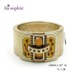 yzuXbg@ANZT?@\tBAre[WS[huENX^uXbgTCY lia sophia statement vintage gold brown crystal resin bracelet size 628