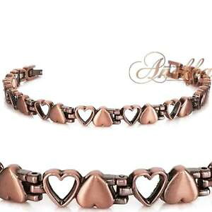 yzuXbg@ANZT?@NuXbg8 xclnt open close heart copper magnetic link bracelet women arthritis hd143