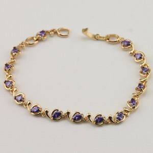 yzuXbg@ANZT?@l787AWXguXbgbr090l787 elegant purple amethyst fashion jewelry gift gold filled bracelet br090